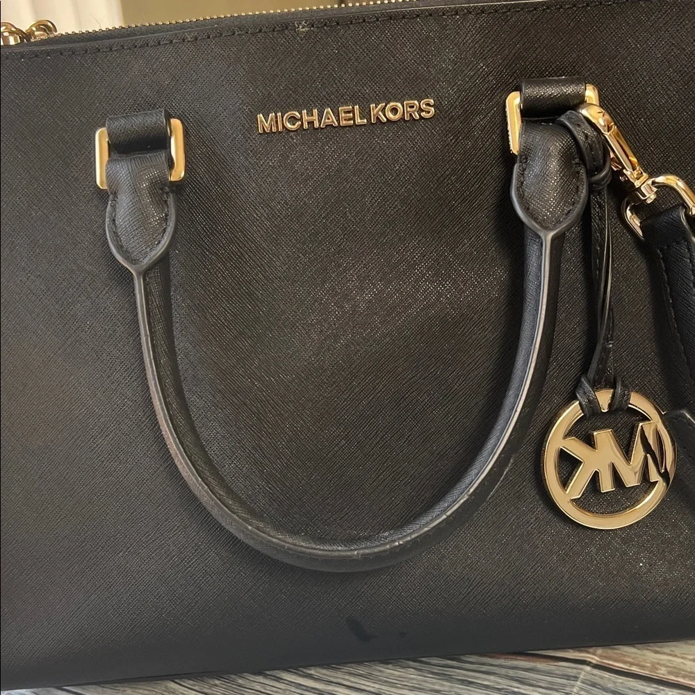 Michael Kors Sheila Large Satchel with Gold Color Accent